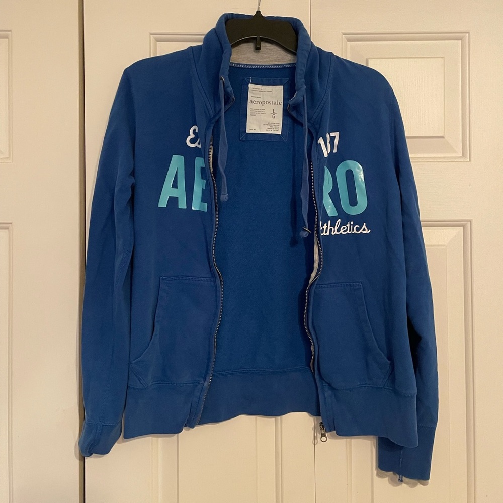 Aeropostale Blue Long Sleeve Zip Up
